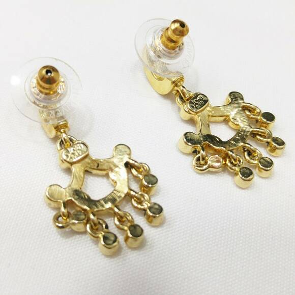 Joan Rivers Yellow Topaz Green Glass Bead Necklace & Post Drop Earrings, 1990s - Picture 7 of 10